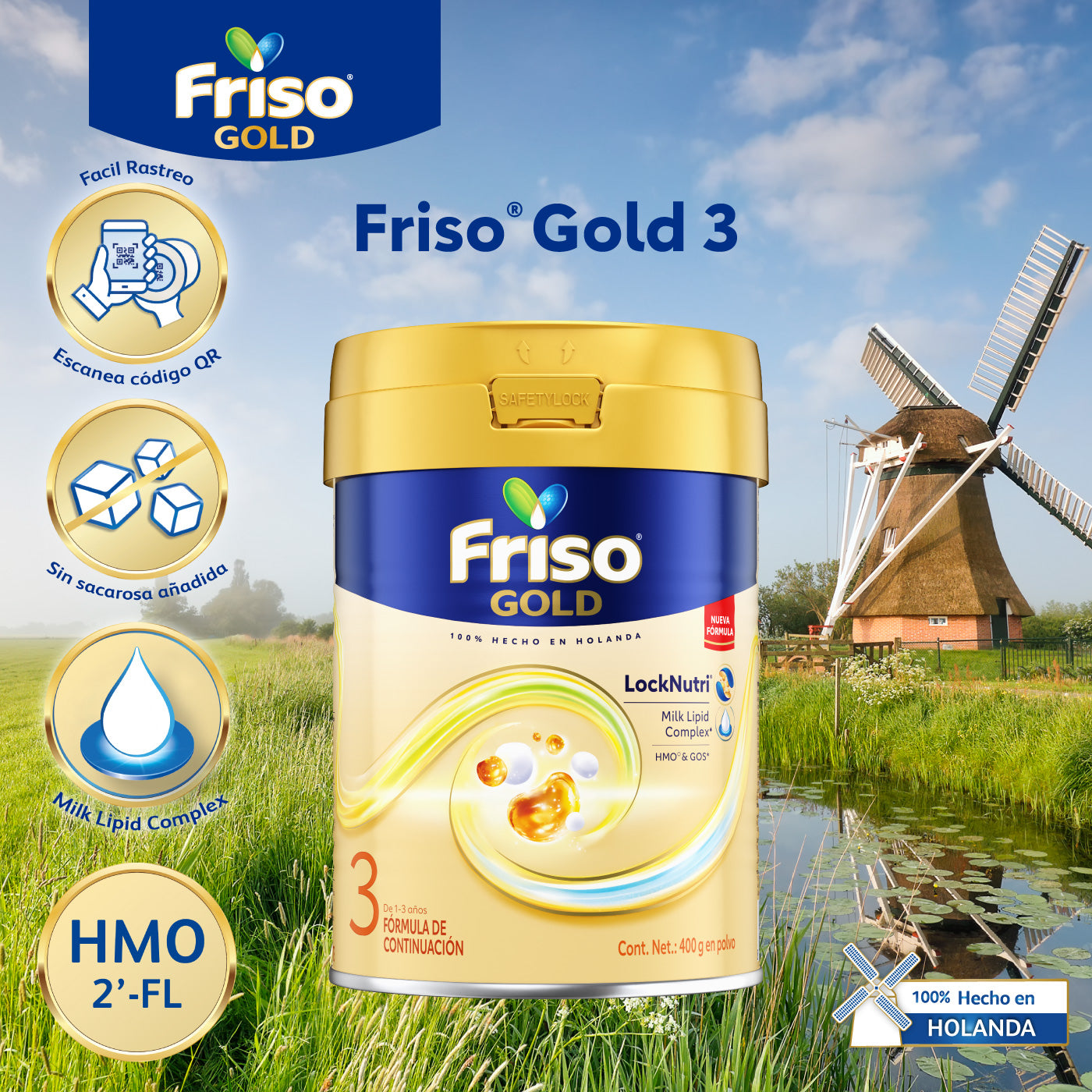 Friso Gold 3 (1-3 Años) Lata C/ 400 Gr
