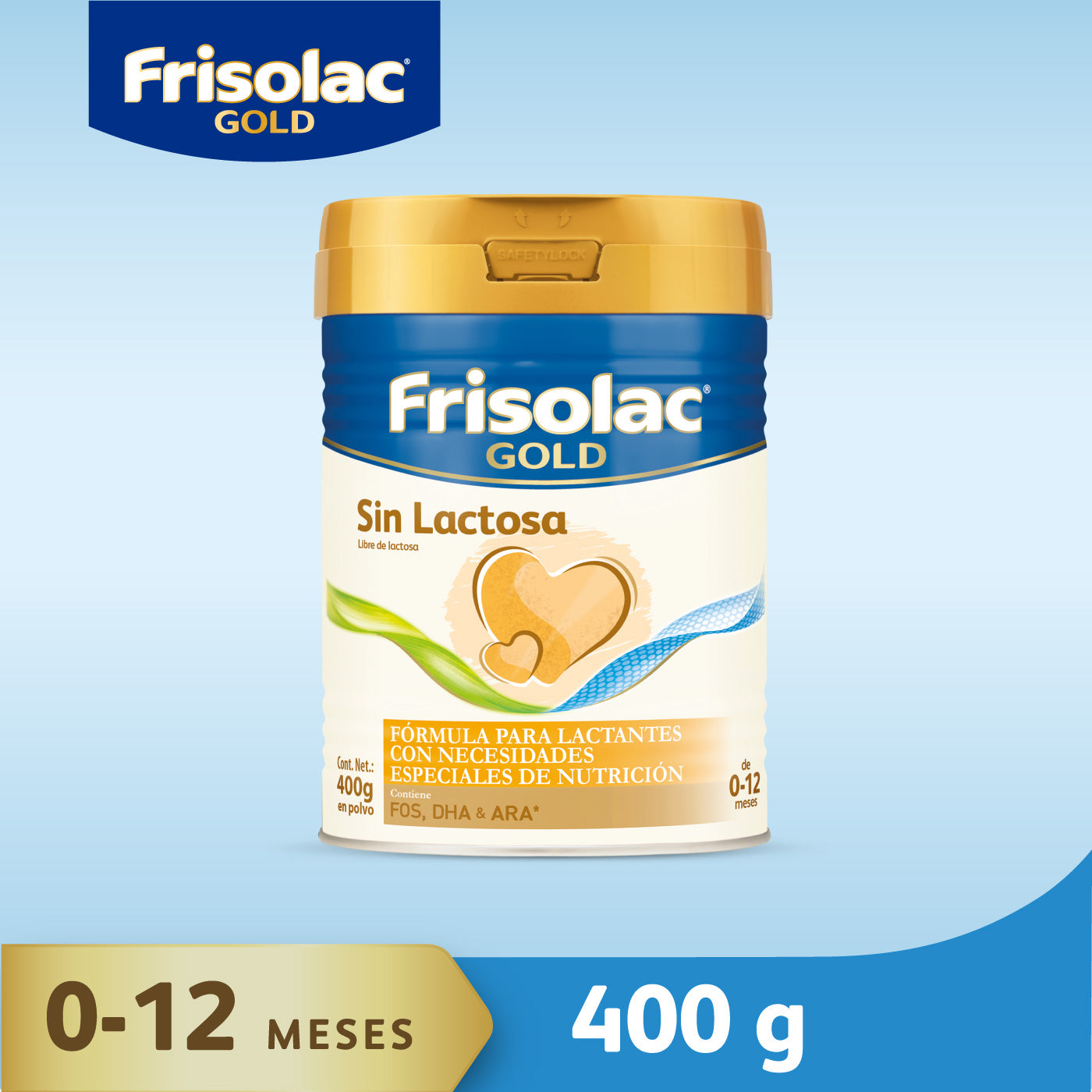 Frisolac Gold Sin Lactosa (0 A 12 Meses) Lata C/ 400 Gr
