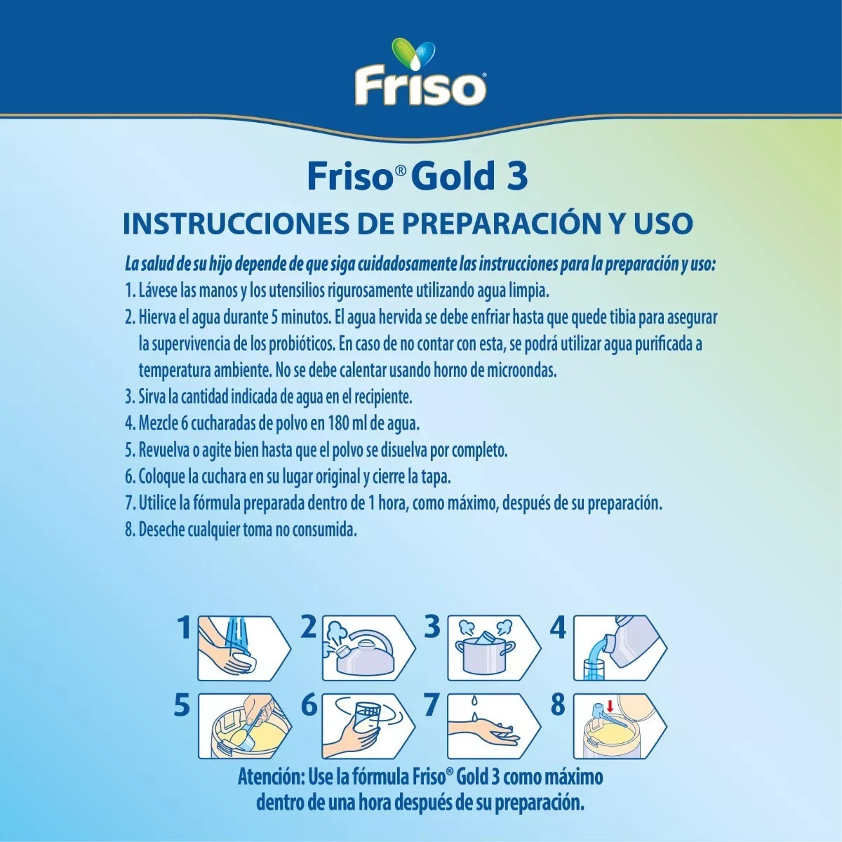 Friso Gold 3 (1-3 Años) 3 Pack 3.6 Kg