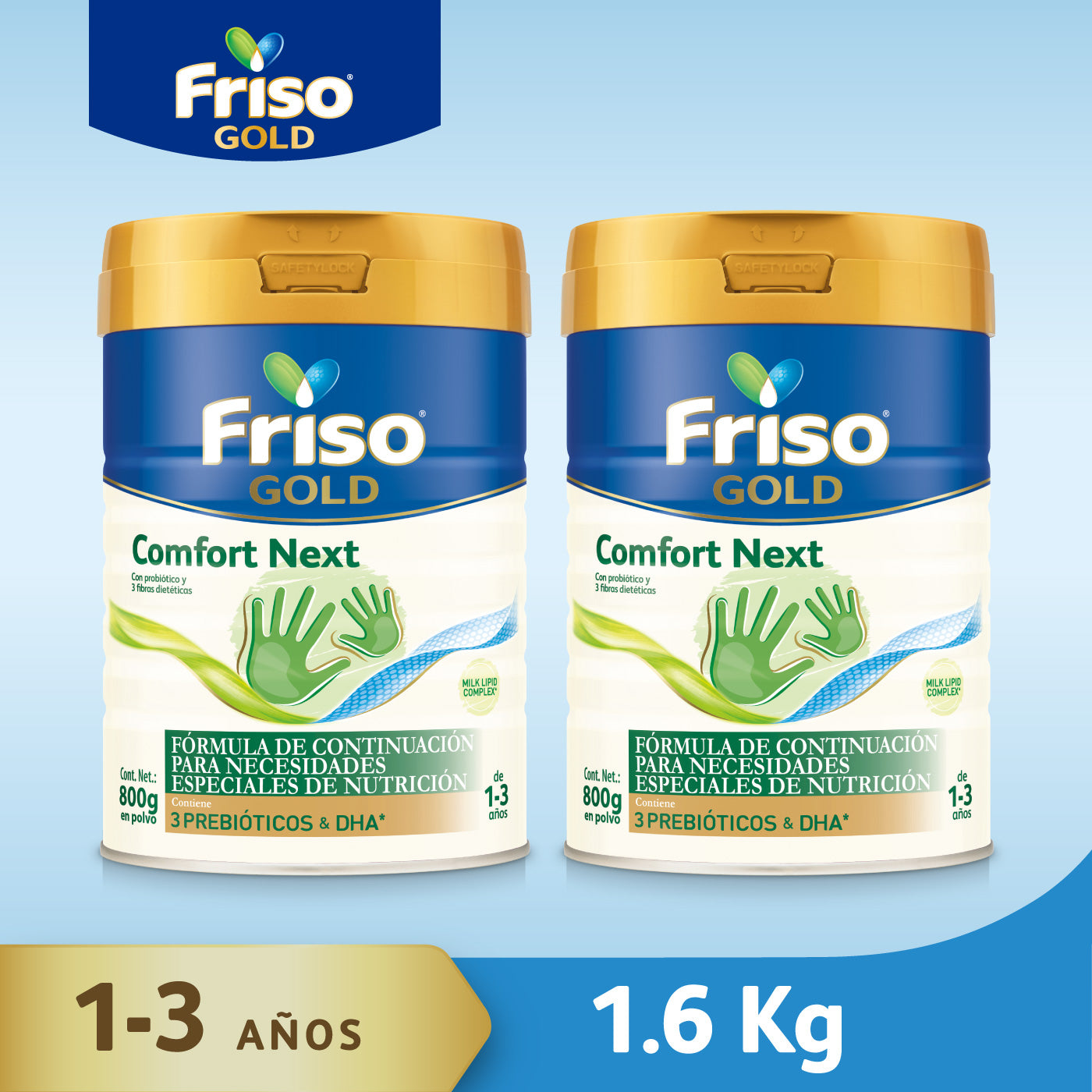 Friso Gold Comfort Next (1 A 3 Años) Lata Pack 1.6 Kg