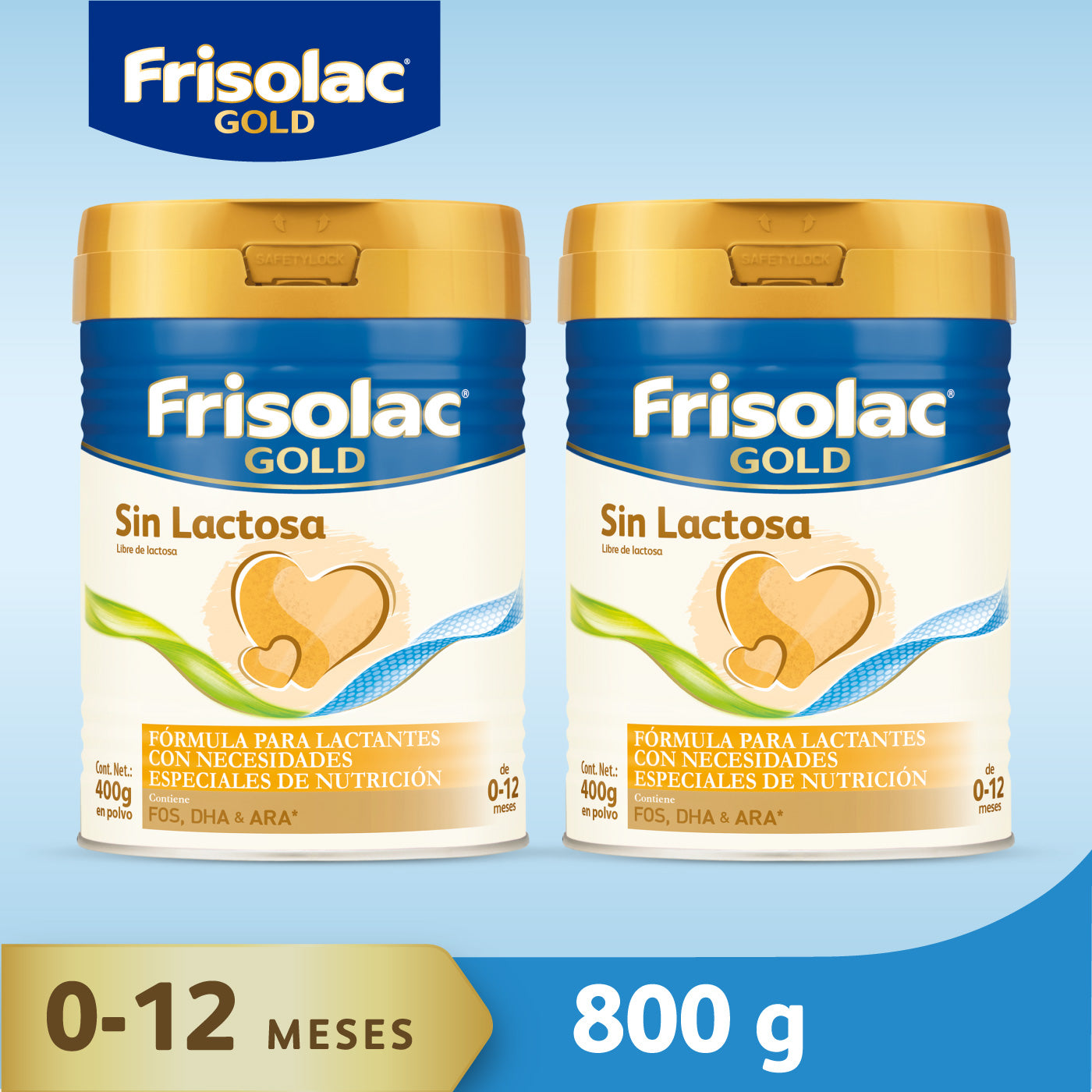Frisolac Gold Sin Lactosa (0 A 12 Meses) Pack C/ 800 Gr