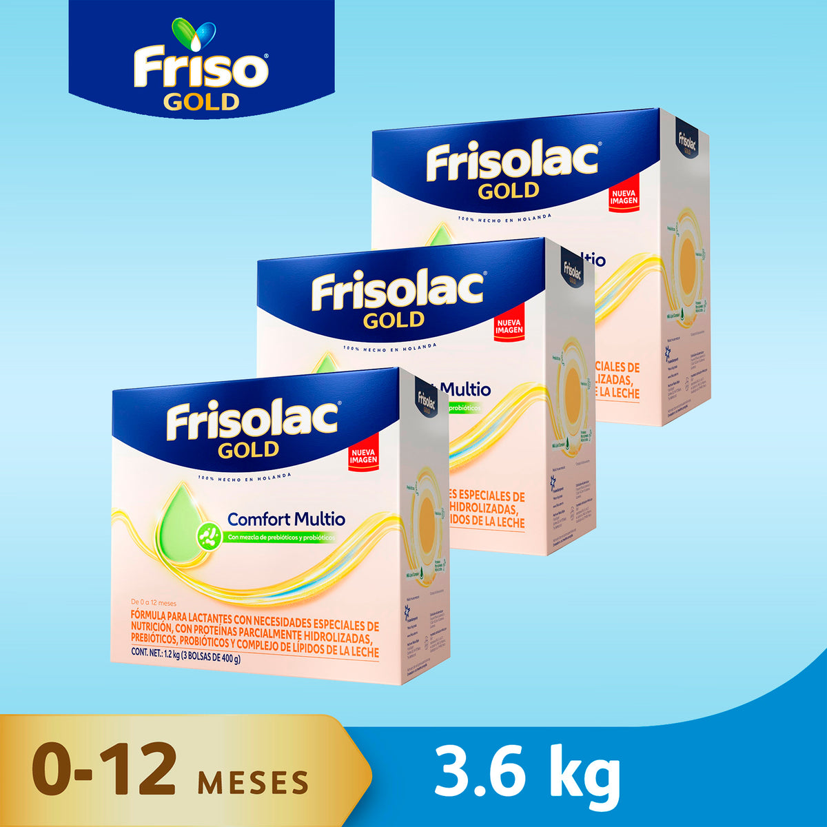 Frisolac Gold Comfort Multio (0-12 Meses) Caja C/ 3.6 Kg