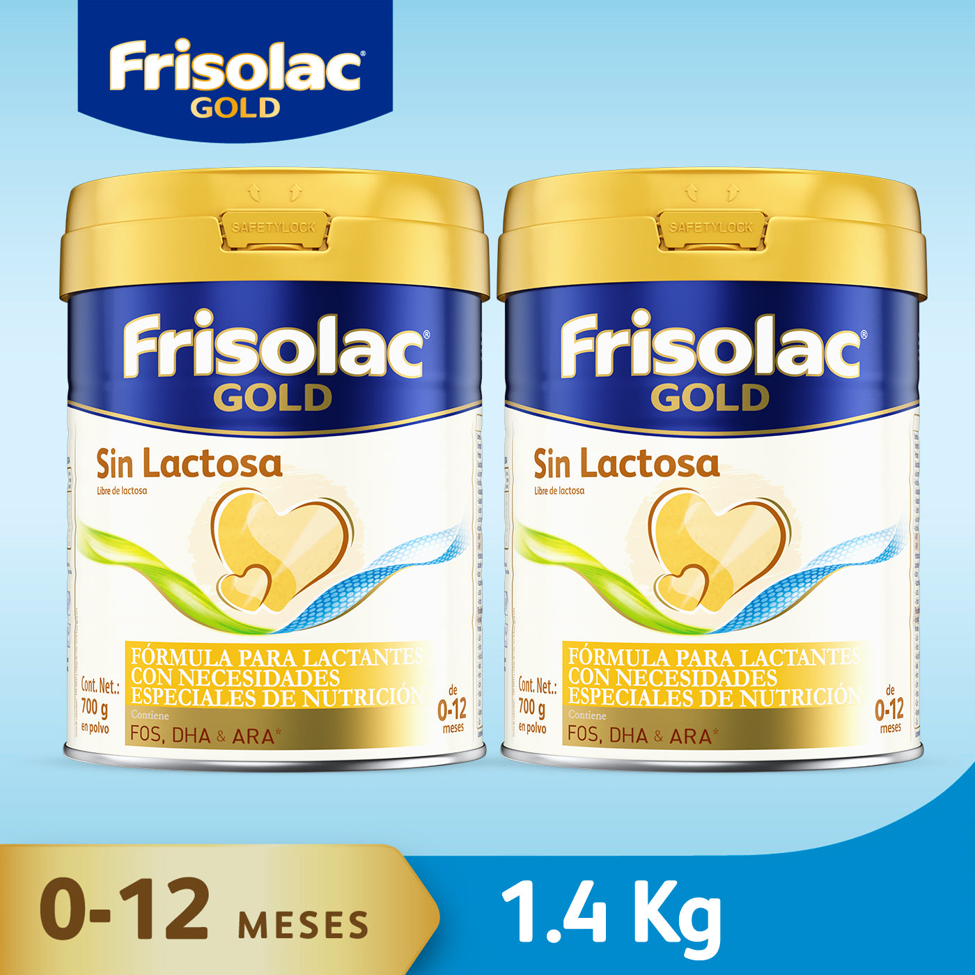 Frisolac Gold Sin Lactosa (0 A 12 Meses) Pack C/ 1.4 Kg